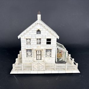 Ivory miniature house with a glass conservatory, dating to ca. 1880–1900 in France